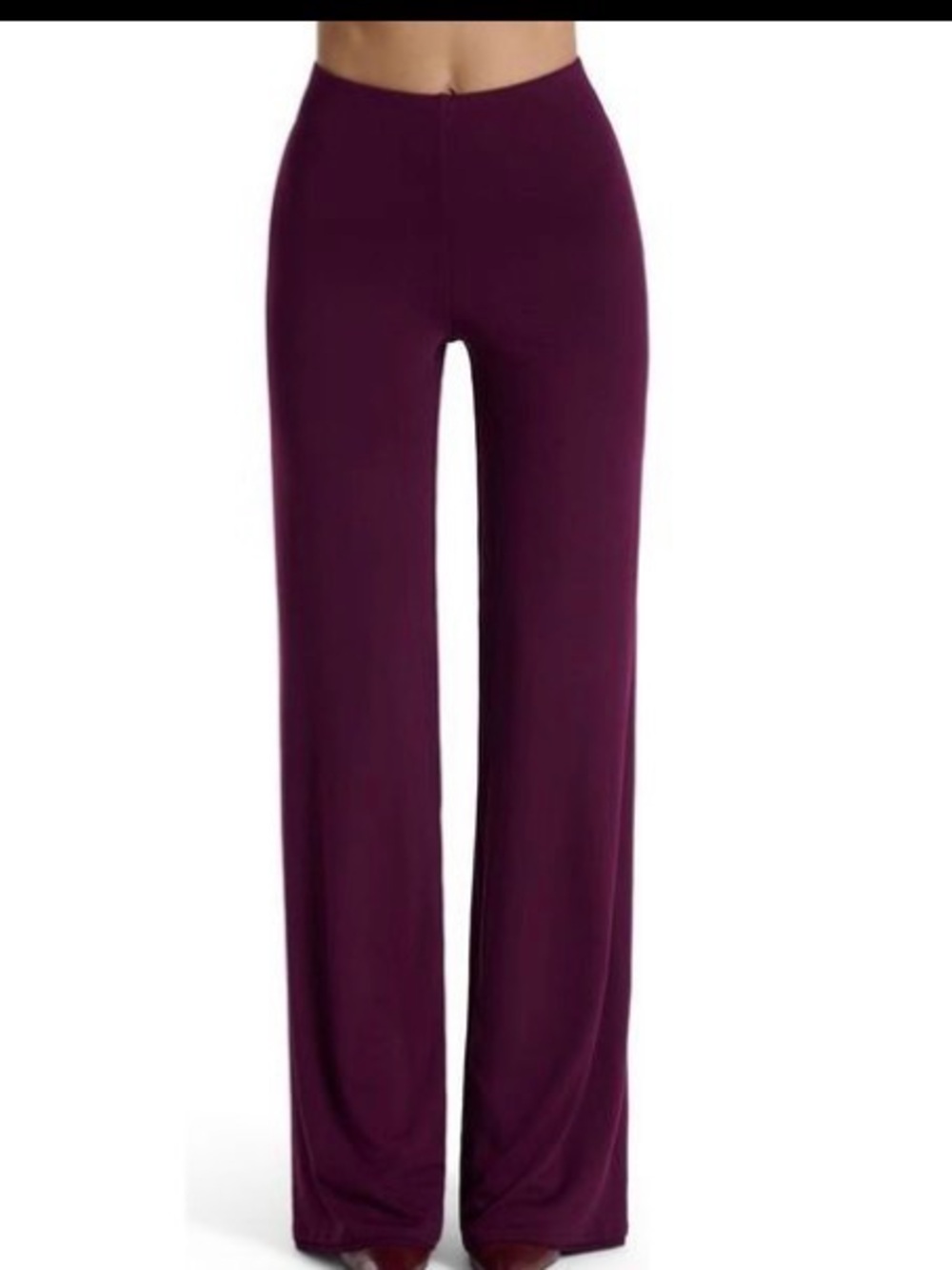 Women's High-Waist Wide-Leg Pants - Plum
